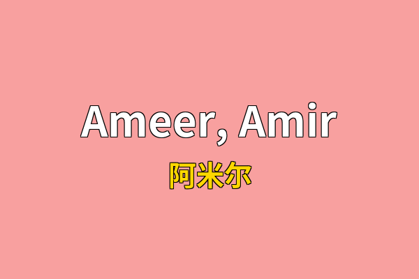 Ameer, Amir英文名