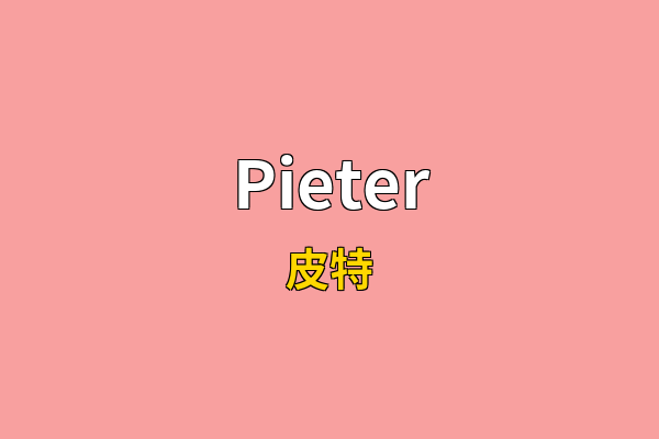 Pieter英文名